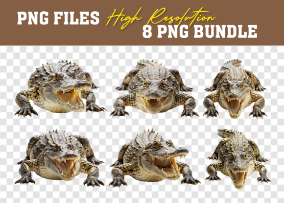 3D Crocodile Animal Isolated PNG Bundle: A Versatile Design Resource