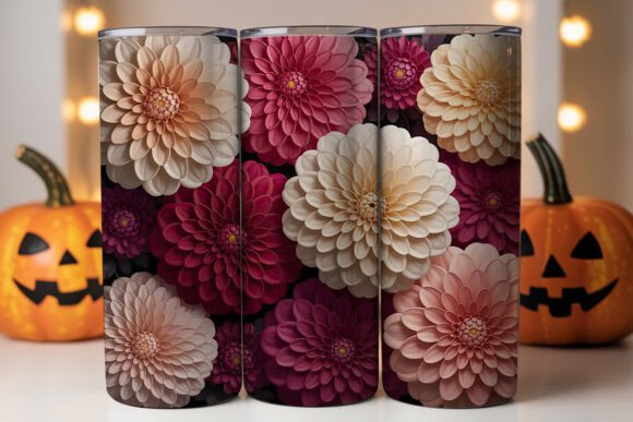 3D Dahlia Floral Tumbler Wrap: A Stylish and Versatile Addition to Your Drinkware