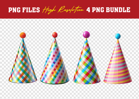 3D PNG Birthday Party Hat Mega Bundle