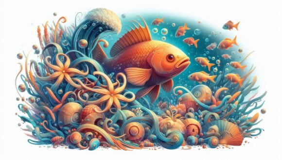3D-Rendered Fish with Ocean Flowers: A Design Treasure