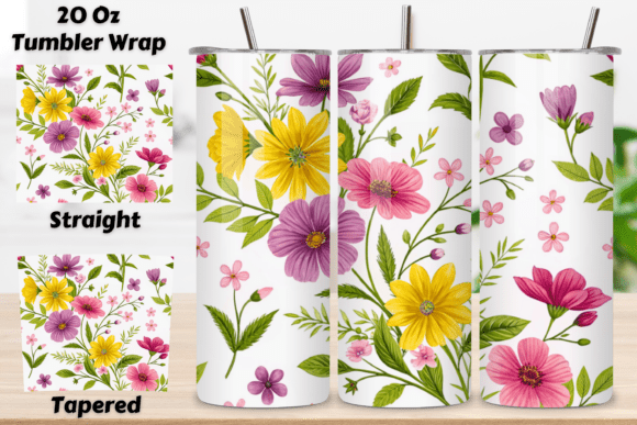 3D Spring Floral Burst Seamless Tumbler