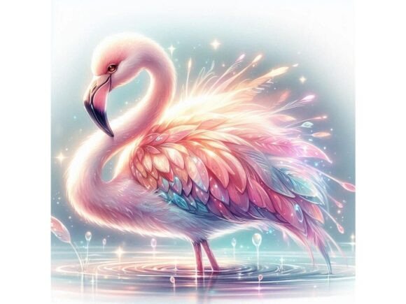 A 3D Flamingo Chick with Glowing Pastel: A Versatile Digital Asset for Creative Projects