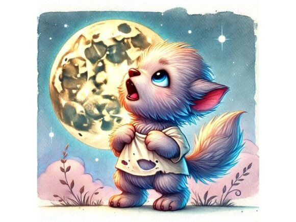 Discover the Magic of a 3D Baby Werewolf with Soft Fur: A Versatile Digital Illustration for Creative Projects