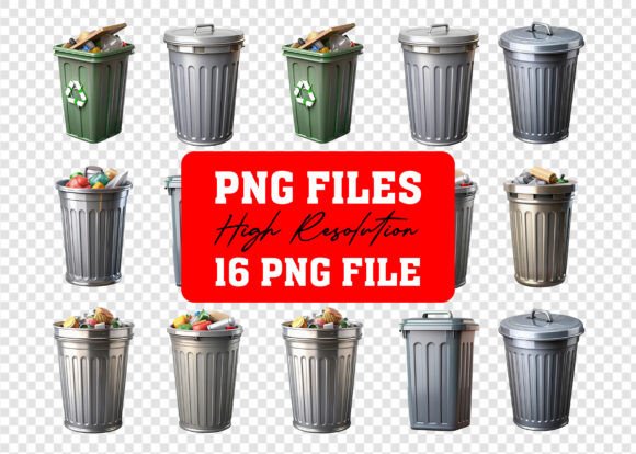 Discover the Versatile PNG Garbage Bin Bundle 3D Transparent for Your Creative Projects