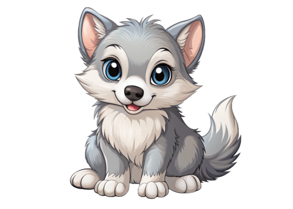 Discover the Versatility of Watercolor 3D Cute Little Wolf PNG Files