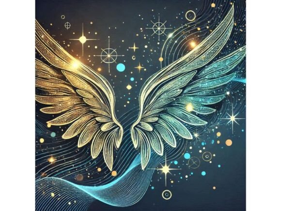 Embrace the Magic of a 3D Pair of Angel Wings Covered in Glit