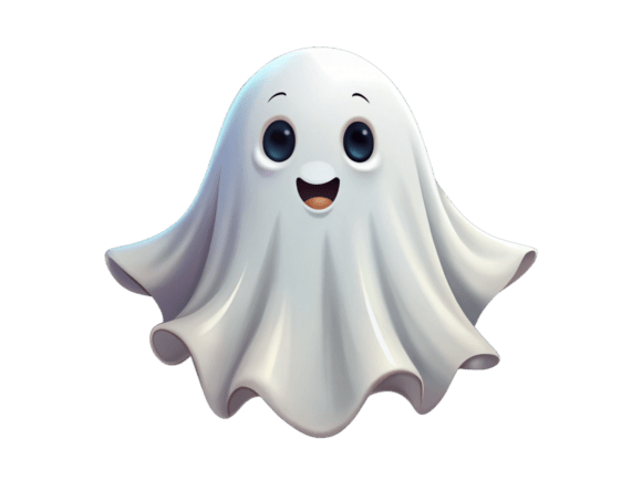 Enhance Your Designs with 3D Scary White Ghost Transparent PNG