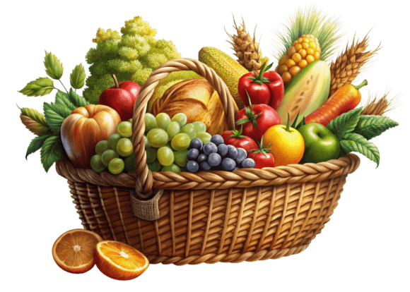 Enhance Your Designs with 3D Shopping Basket with Grocery Products