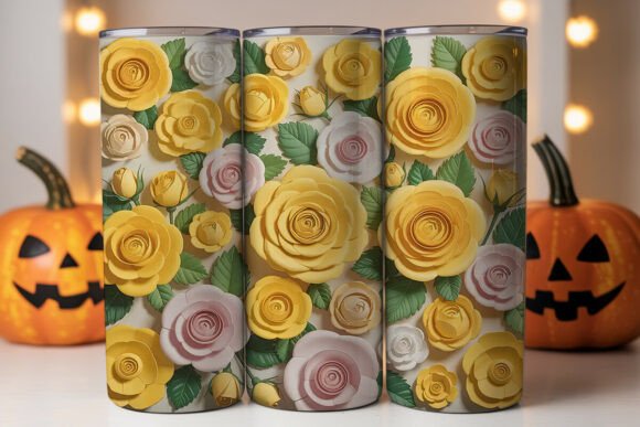 Enhance Your Tumbler with 3D Paper Roses Wrap