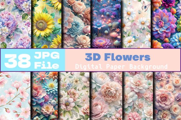 Explore the Versatility of 3D Flowers Digital Papers