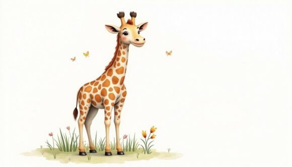 Exploring the Versatility of a 3D Rendered Giraffe on a White Background