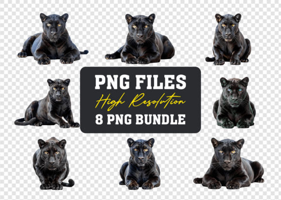 Get Creative with the Cute Black Panther 3D PNG Mega Bundle