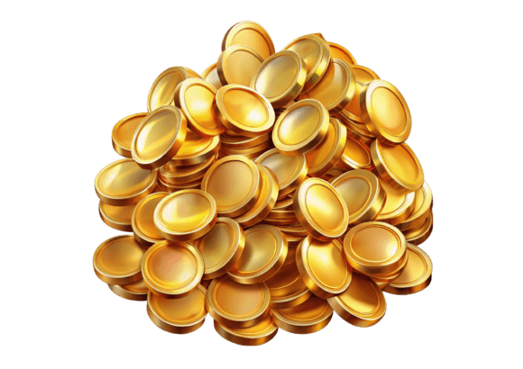 High-Quality 3D Golden Coins PNG for Diverse Design Needs