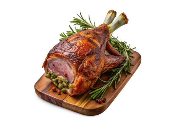 High-Quality 3D Roast Leg Lamb PNG for Design