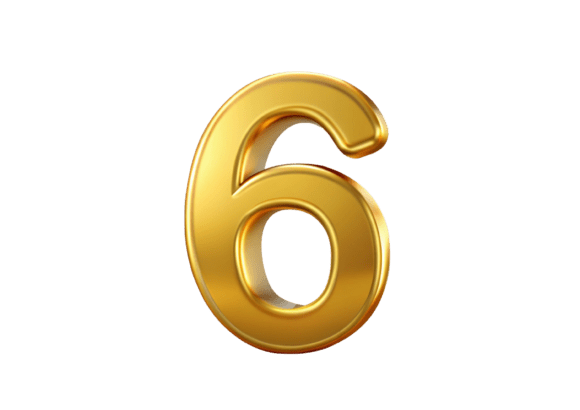 Number 6 Golden 3D: Versatile Design Elements
