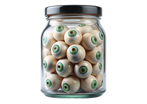 Strategic Use of PNG Jar with Eyeballs and Liquid 3D Icon for Creative and Commercial Projects