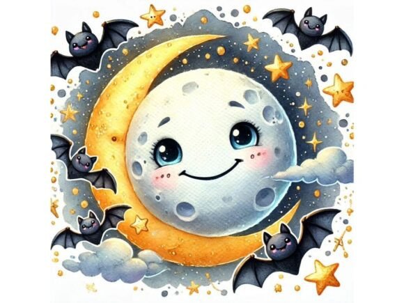 Unleashing Creativity with a 3D Cute Halloween Moon with a Smilin