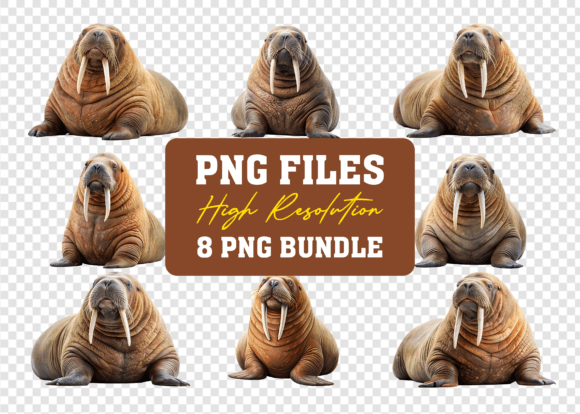 Unlock Creative Potential with the 3D Walrus Cartoon Character PNG Bundle