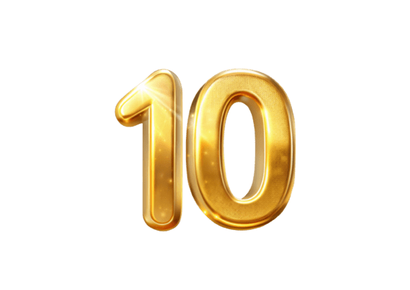 Unlocking Creativity with 3D Golden Number 10 No PNG File