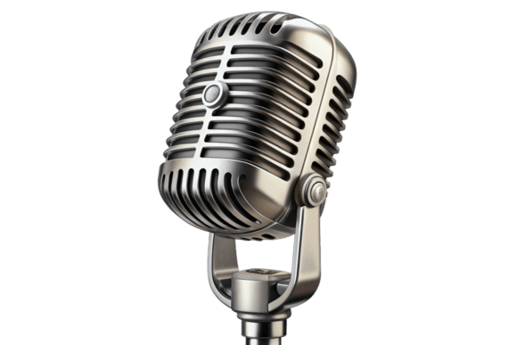 Watercolor 3D Old Microphone PNGs